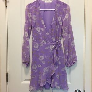 NWOT All In Favor Brittany Wrap Floral Mini Dress